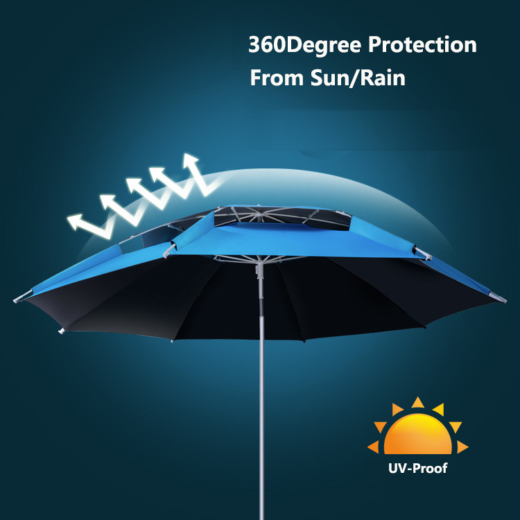 Wholesale high quality  7.5ft Vented top outdoor beach parasol  fishing umbrella