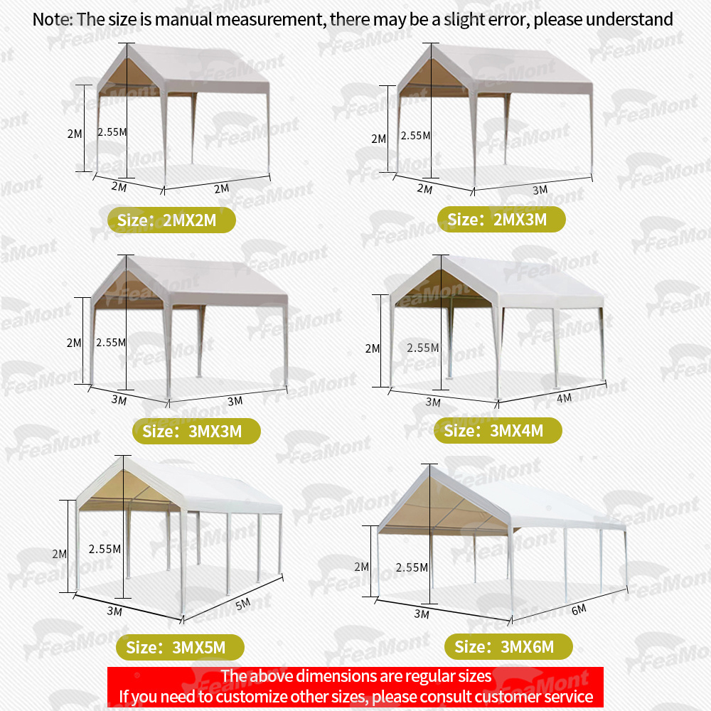 FEAMONT 10x10ft Heavy Duty Canopy Portable Garage for Car Parking Tent Outdoor Camping Tent