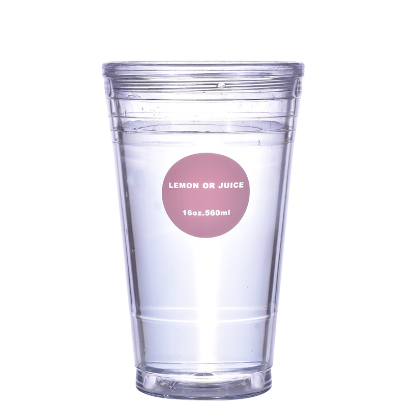 Good Quality Plastic Transparent Travel Mugs Lemon Drinking Cups