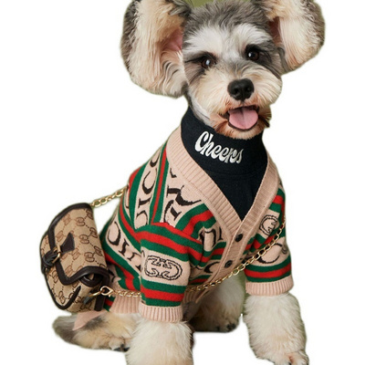 Custom logo OEM & ODM pets sweater pet dog white cardigan button pet sweater rabbit knitted dog sweaters