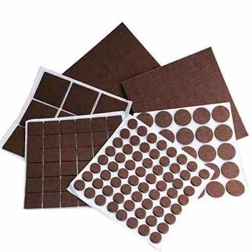 Anti Slip Round Saddle Premium Felt Pad Brown and Beige Furniture Felt Pads Chair Leg Protectors for Hard wood Floor