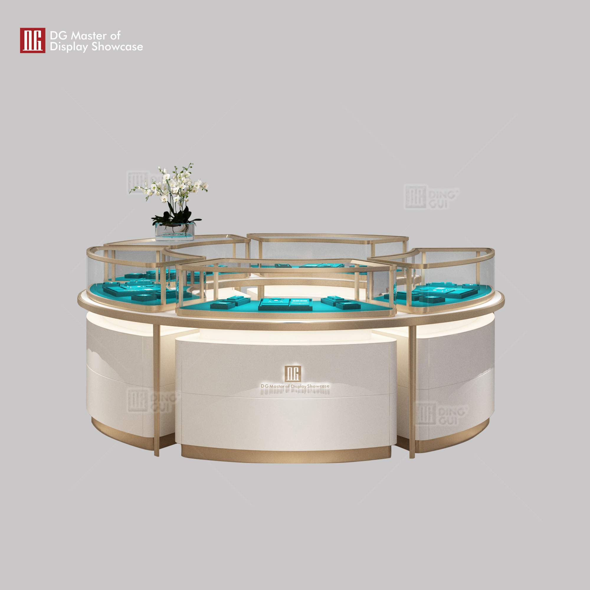 DG showroom cabinet shop counters showcases perfume cosmetic watch display case store jewelry kiosk