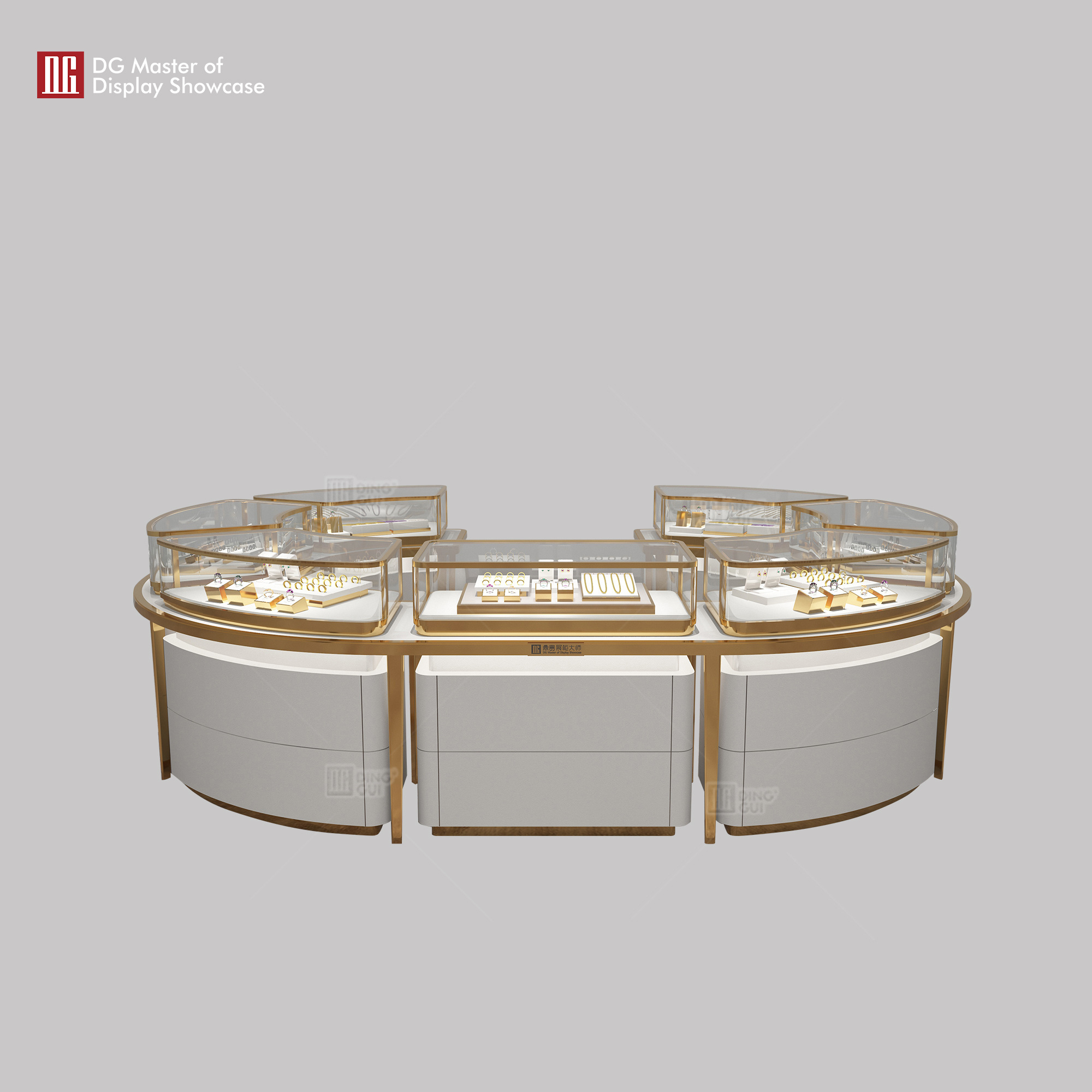 DG showroom cabinet shop counters showcases perfume cosmetic watch display case store jewelry kiosk