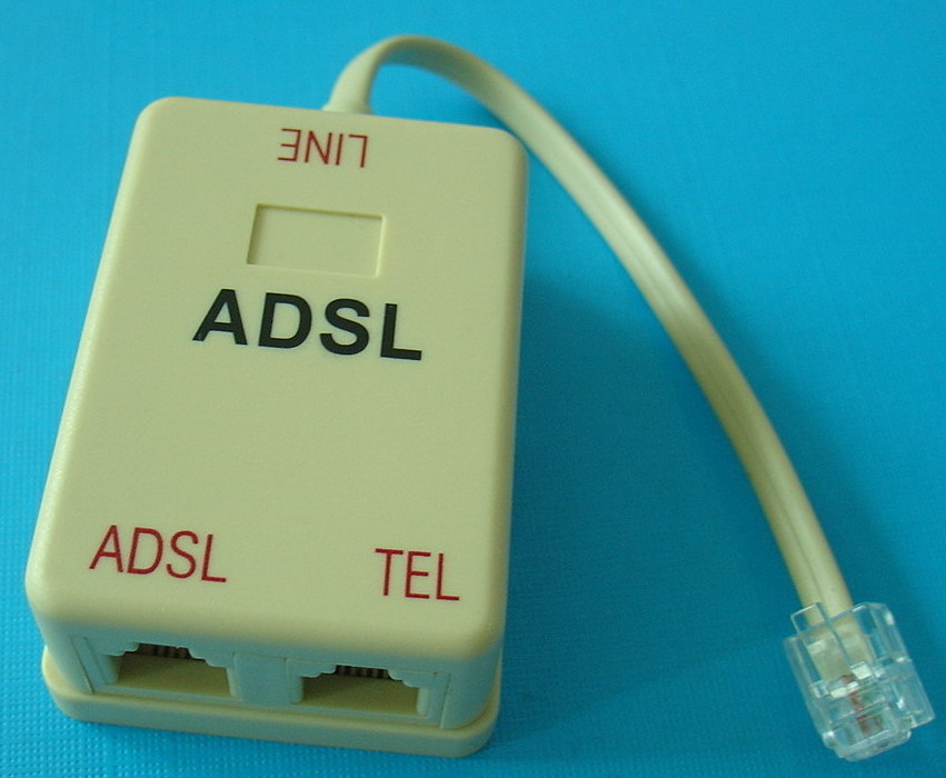 Hot Sell Dual ports ADSL in-line ADSL 2 line phone splitter for phone modem