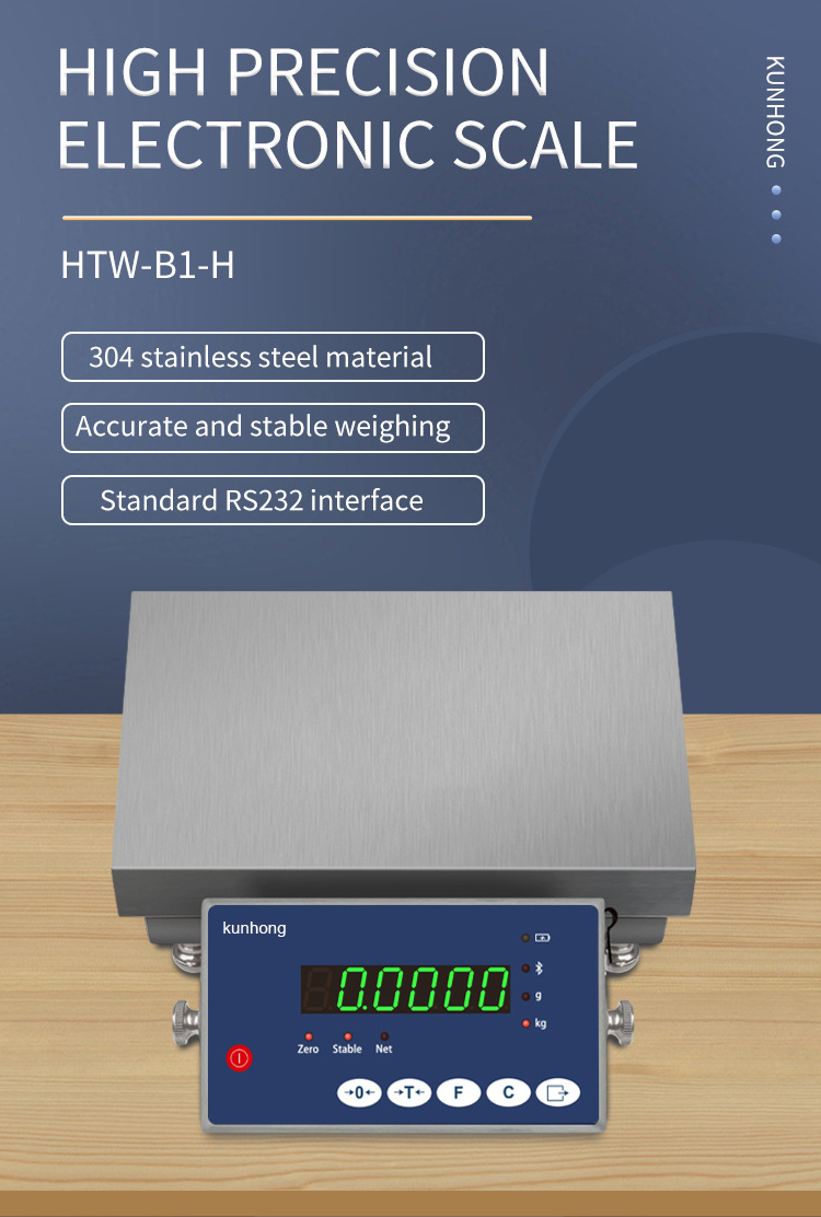 HTW-B1-H  High Accuracy 10-35 KG Digital Platform Scale Stainless Steel LED Indicator Table  Weighing Scale