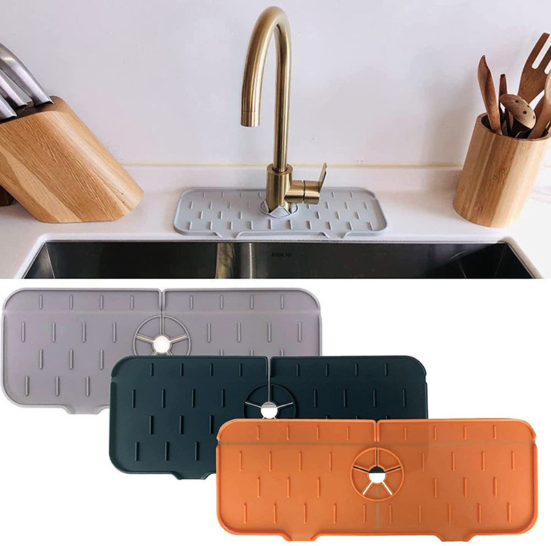 Wholesale Amazon Fast Drying Guard Kitchen Faucet Absorbent Mat Silicone Sink Faucet Mat