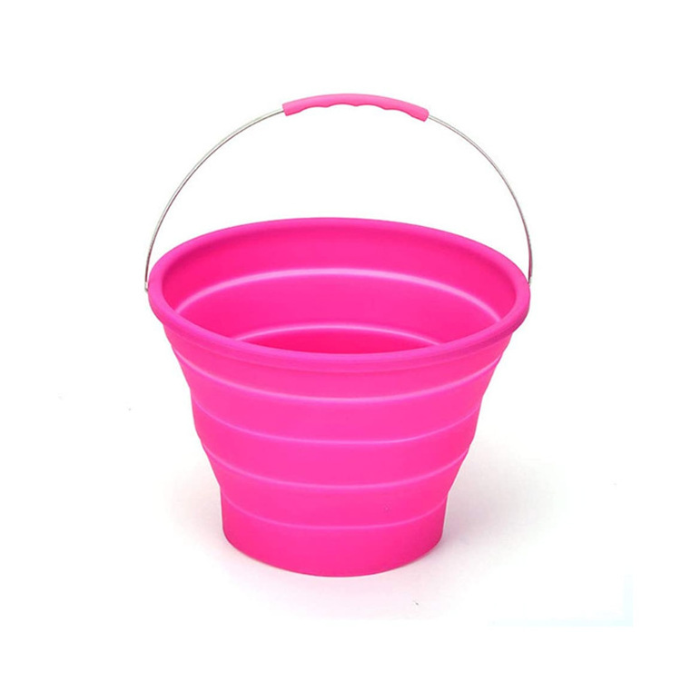 Silicone 5l foldable kids mop camp washing sand beach water ice bucket collapsible