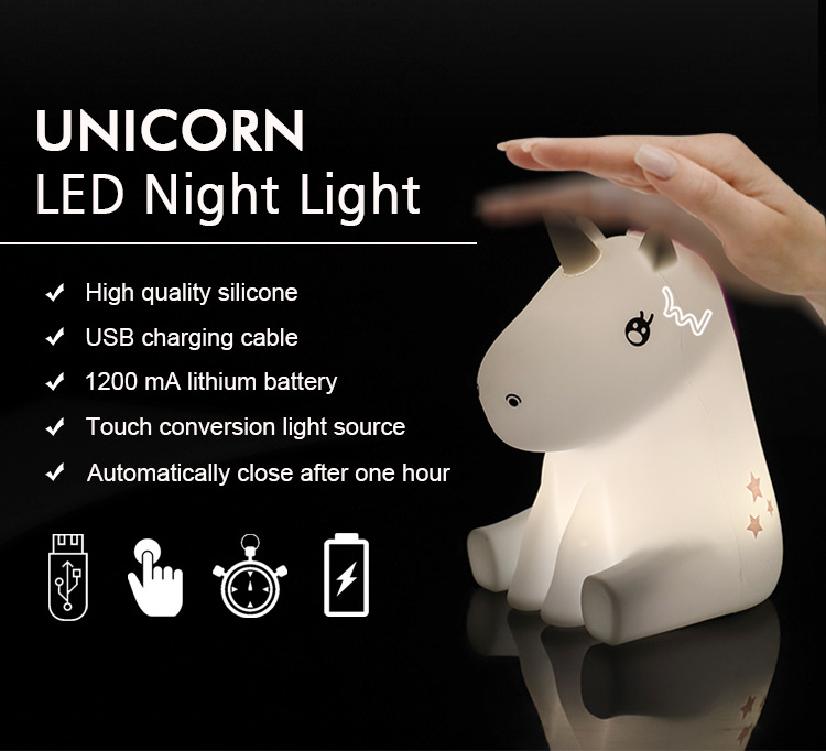 Creative Mini Cartoon Animal Kids Lamp Baby Night Light For Livingroom Christmas Gift Night Light USB rechargeable