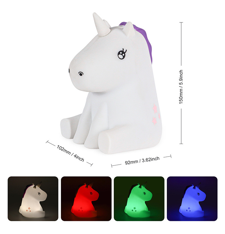 Creative Mini Cartoon Animal Kids Lamp Baby Night Light For Livingroom Christmas Gift Night Light USB rechargeable