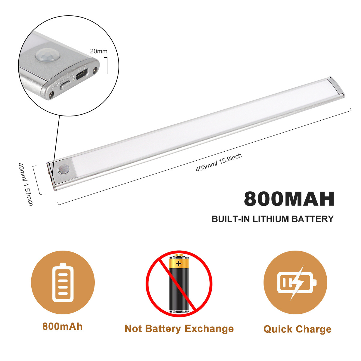 hot sale Closet Cabinet Light Led Wireless Battery Smart Body Motion Sensor Led For Kitchen Counter closet lighting