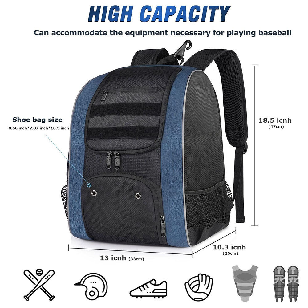 Custom Private Label Large Capacity Softball Bat Bagpack Baseball Equipment Backpack with Shoe Compartment