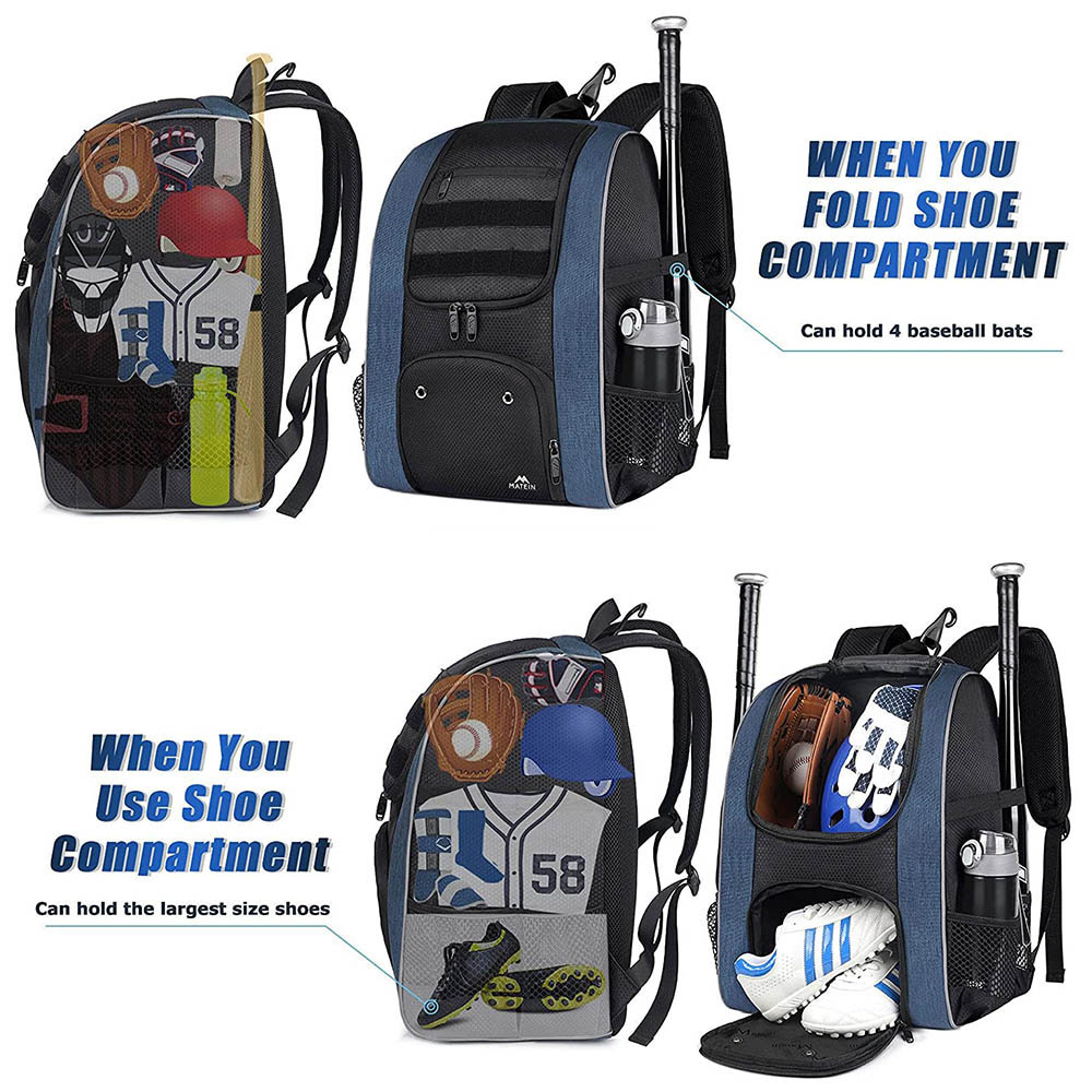 Custom Private Label Large Capacity Softball Bat Bagpack Baseball Equipment Backpack with Shoe Compartment