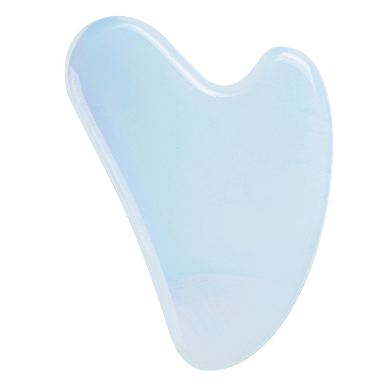 Skincare Heart Shape White Opal Stone Gua Sha Facial Massage Tool