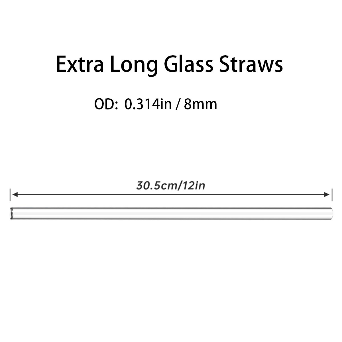 12 inch Extra Long Replacement Straws for Stanley Cup 40oz 30 oz Glass Reusable Straws for Stanley Cup Glass Straws