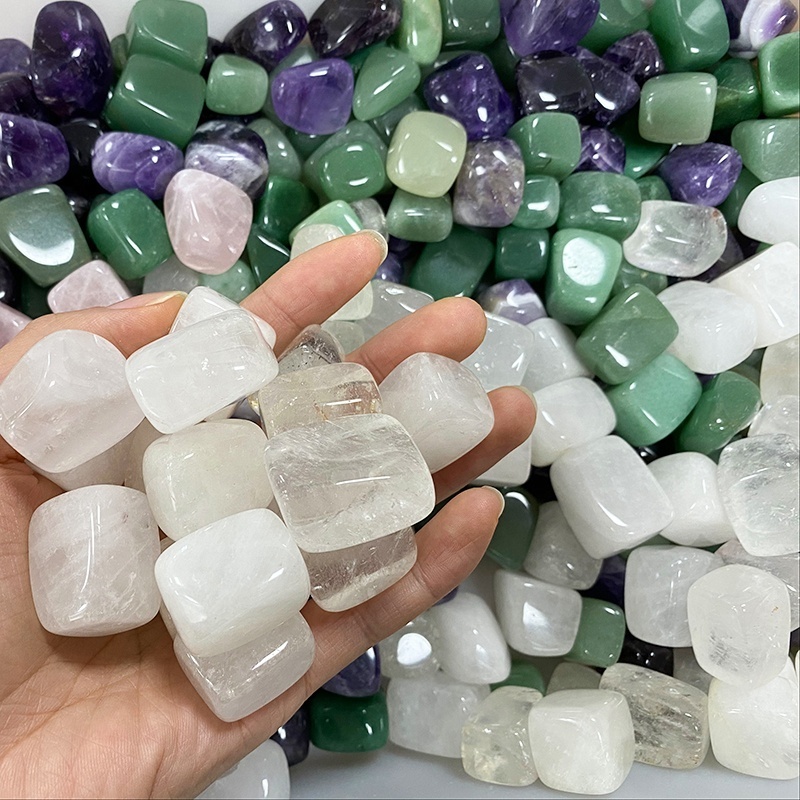 Natural amethyst clear rose quartz bulk mixed color green aventurine  gemstone semi-precious stones polished tumble crystals