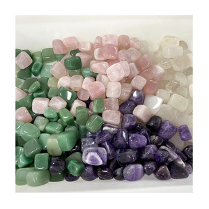 Natural amethyst clear rose quartz bulk mixed color green aventurine  gemstone semi-precious stones polished tumble crystals