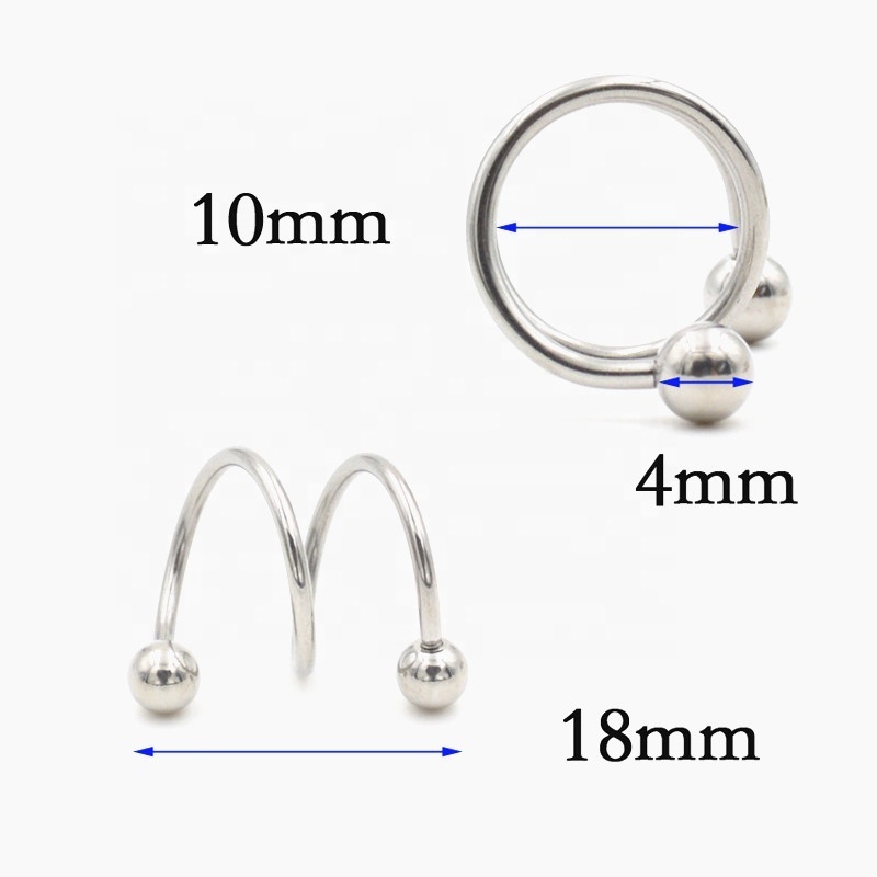 S Shape Nose Ring Stainless Steel Spiral Twister Tragus Ear Piercing Helix Body Jewelry Piercing Ear Wire Jewelry