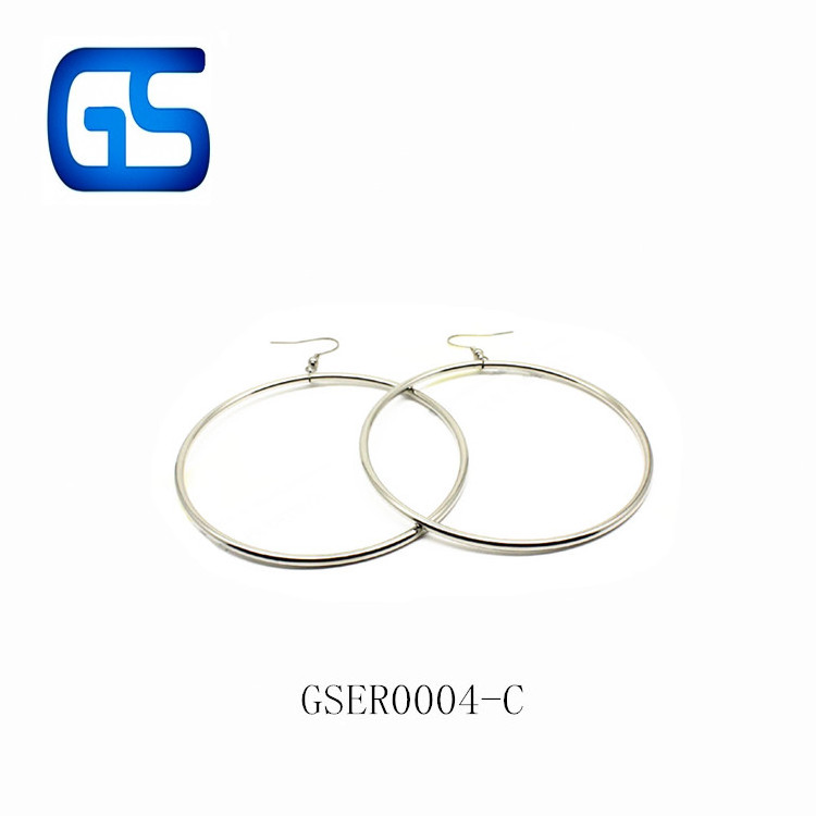 Stainless Steel Fish Hook Hoop Earring Tropical Beach Hoop Wire Circle Earrings