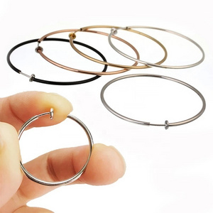 popular painless clip on fake hoop earring cuff non piercing big circle earrings women girls