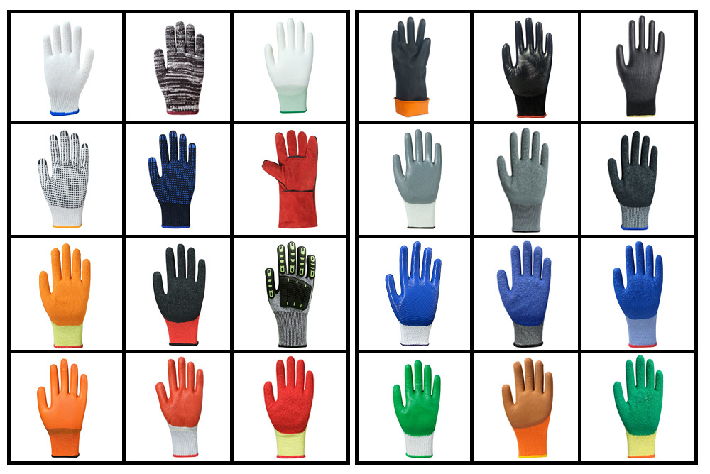 Wholesale wear-resistant durable latex rubber foam coated protective work gloves Impact labor work safety gloves