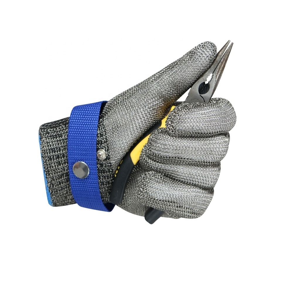 Guantes de Malla Metal Guante de Acero Chain Oyster Butcher Work Cut Resistant Glove Safety Stainless Steel Wire Mesh Gloves