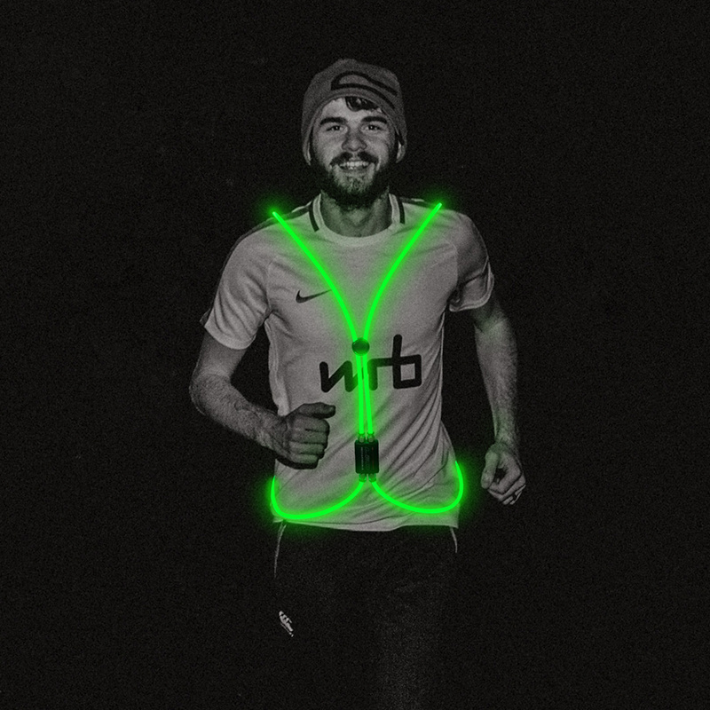 LED Safety Vest High Visibility Optical Fiber Cuttable Vest  for Night Running