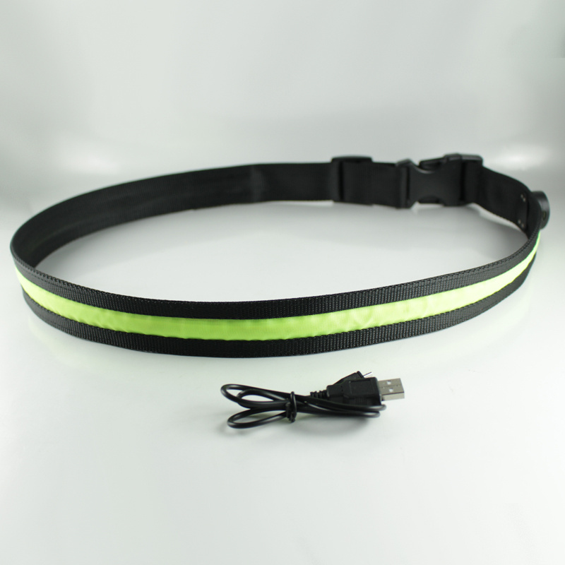 colorful unisex fabric running led light belt clip