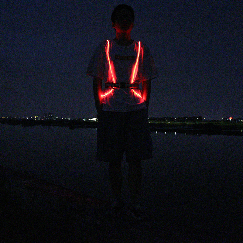 360 degree High Visibility Optical Fiber LED Light up Vest for Running