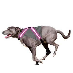 Factory wholesale fashion new style LED reflective optic fiber dog harness dog cloth for walk the dog at night