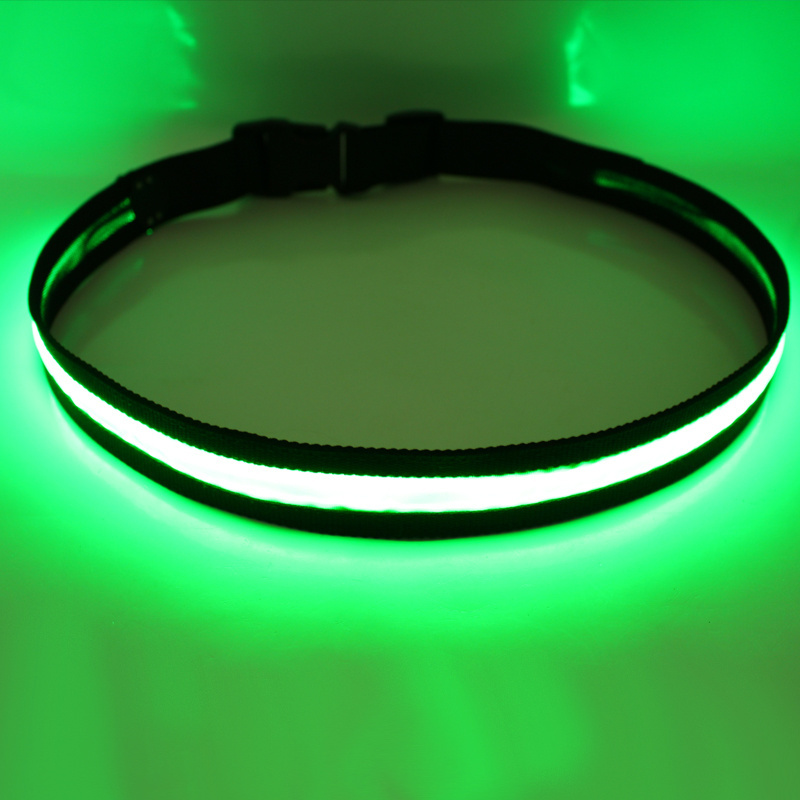 colorful unisex fabric running led light belt clip