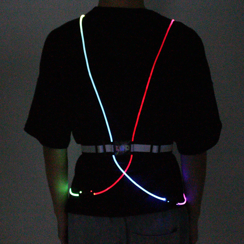 360 degree High Visibility Optical Fiber LED Light up Vest for Running