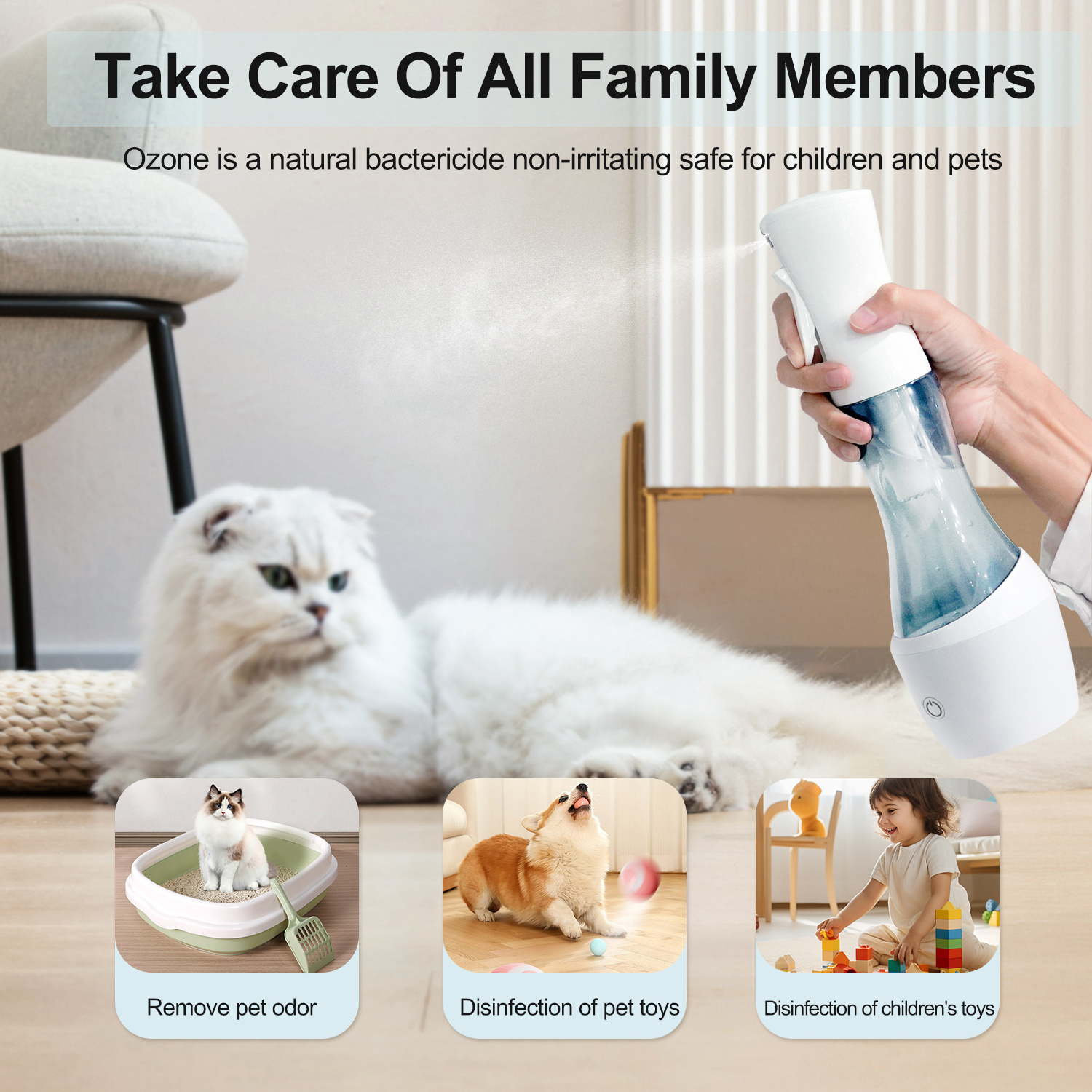 Ozone water generator Air purification Disinfectant water Hand-held ozone water spray