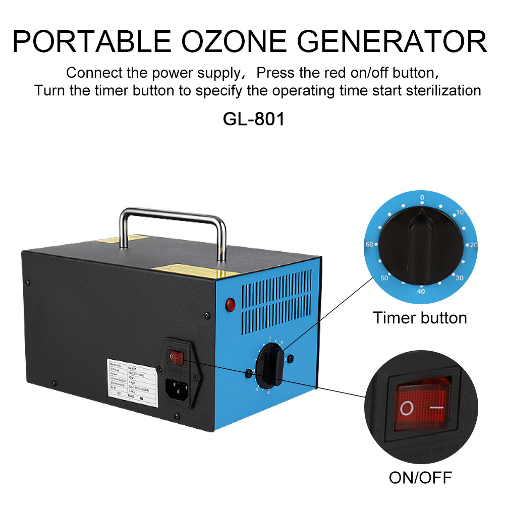 3500 mg/h  Ozone Generator Ozone Machine Odor Removal Odor Eliminator Air Purifier for Home Auto Smoke Pets and Cars