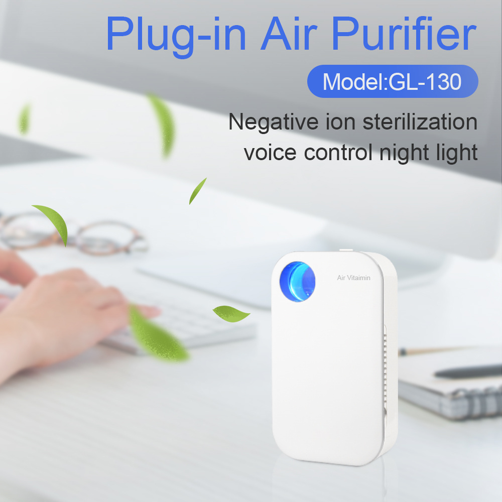 Portable mini negative ion air purifier Plug In for Home Ionizer Remove PM2.5 Smoke Pet Toilet Deodorizer