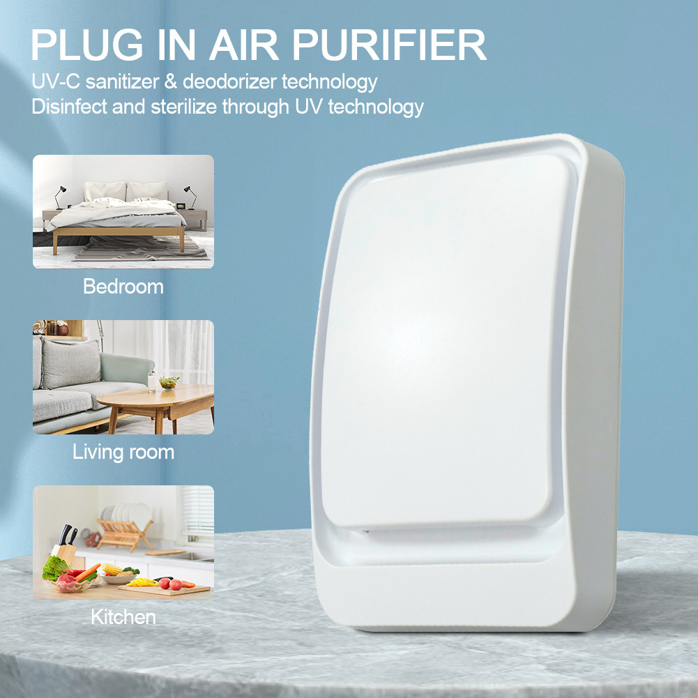 2024 New portable wall mounted plug in UVC light Air purifier sanitizer odor eliminator kill airborne bacteria air sterilizer