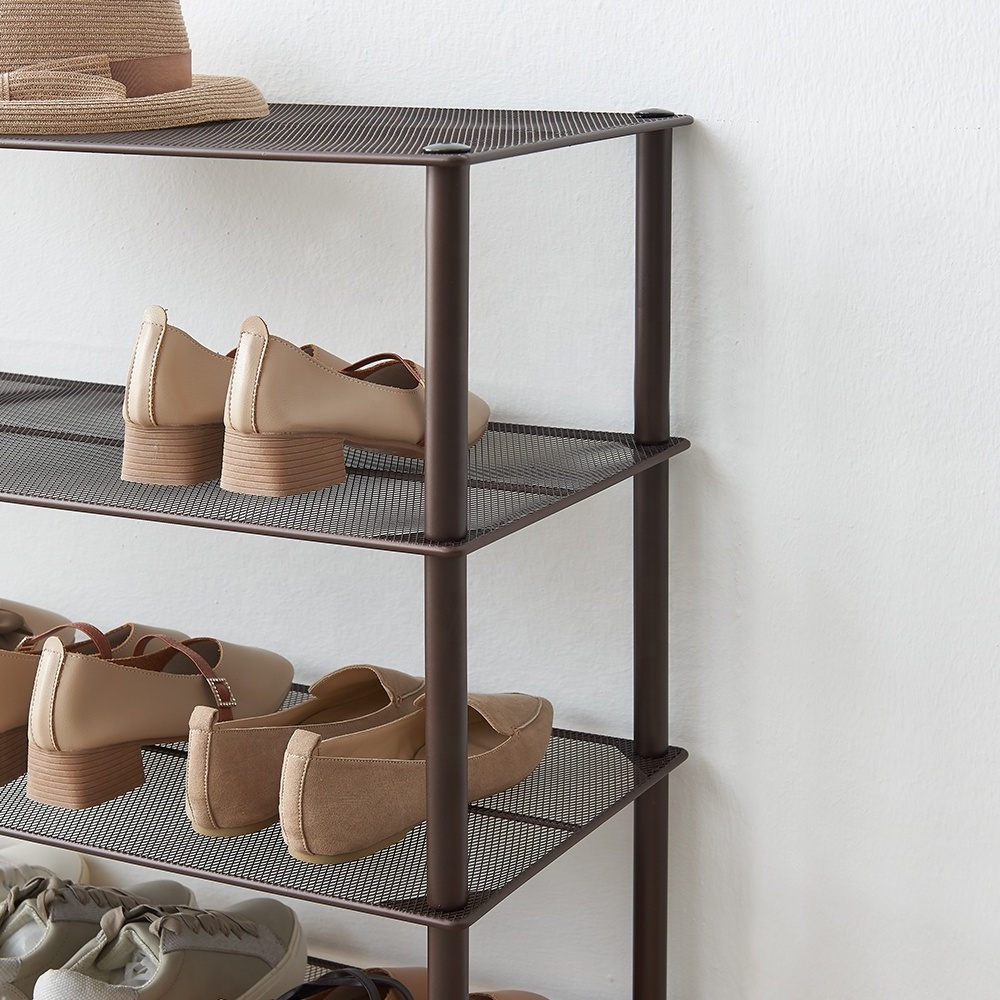 GMJ Full Customization  Tiers Stack able Space Save Metal Stainless Shoe Rack For Sale