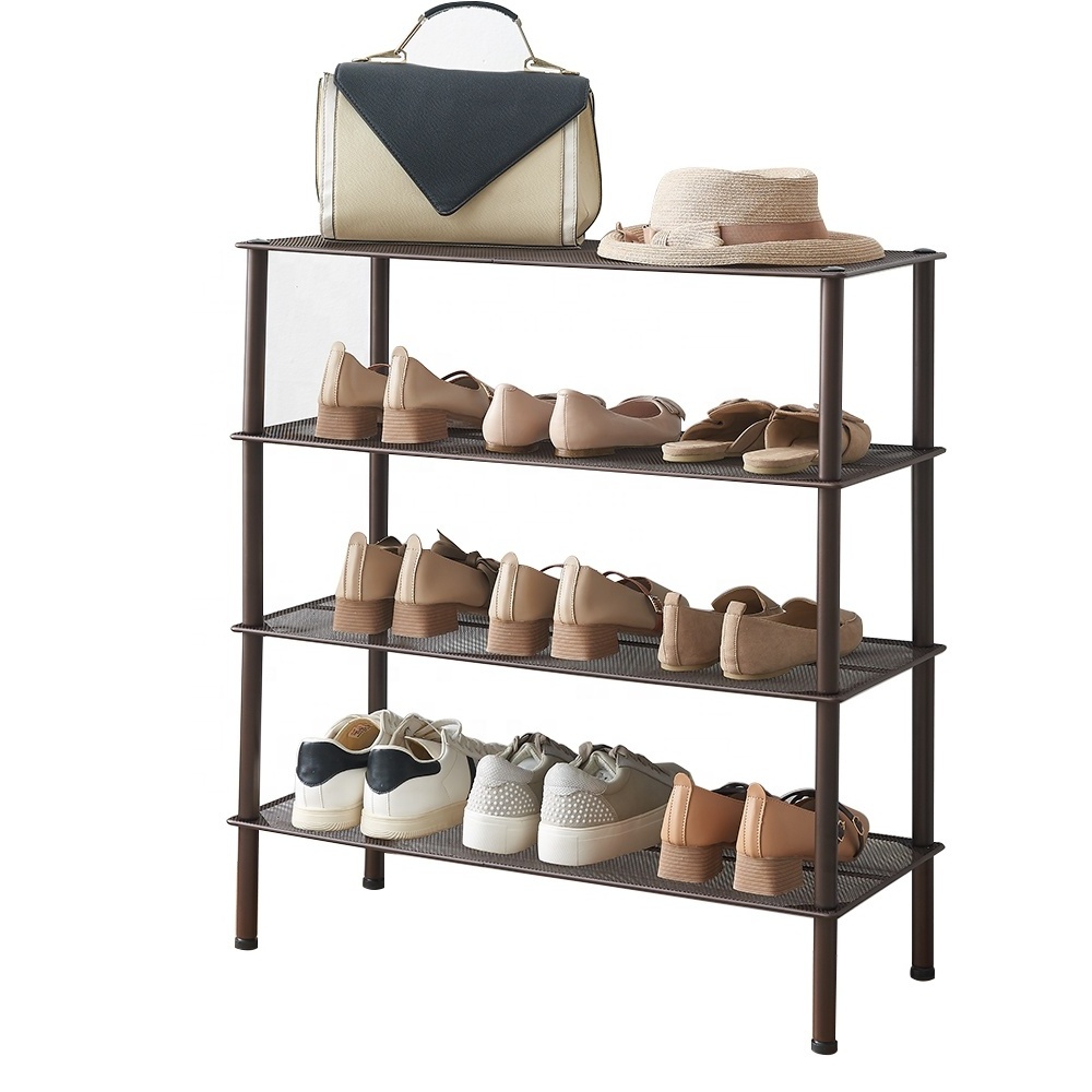 4-tier Metal Shoe Tower 20-pair Shoe Storage Organizer Unit Entryway Shelf Cabinet With 4 Tiers metal rack