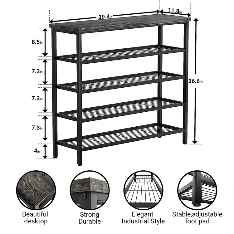 New design modern mini kids home 30 pair 5 layer adjustable metal  storage cabinet shoe rack