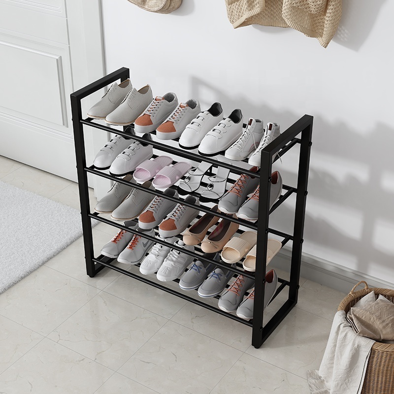 Metal 5 tier steel frame Shoe Rack shelves Home Furniture Narrow Shoe Organizer for Closet Entryway