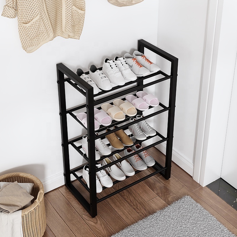 Metal 5 tier steel frame Shoe Rack shelves Home Furniture Narrow Shoe Organizer for Closet Entryway