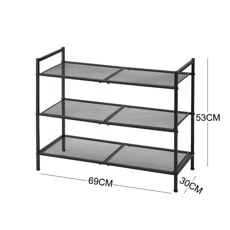 Wholesale Home Furniture Iron Line Design Stand Metal Storage Organize Shoe Rack