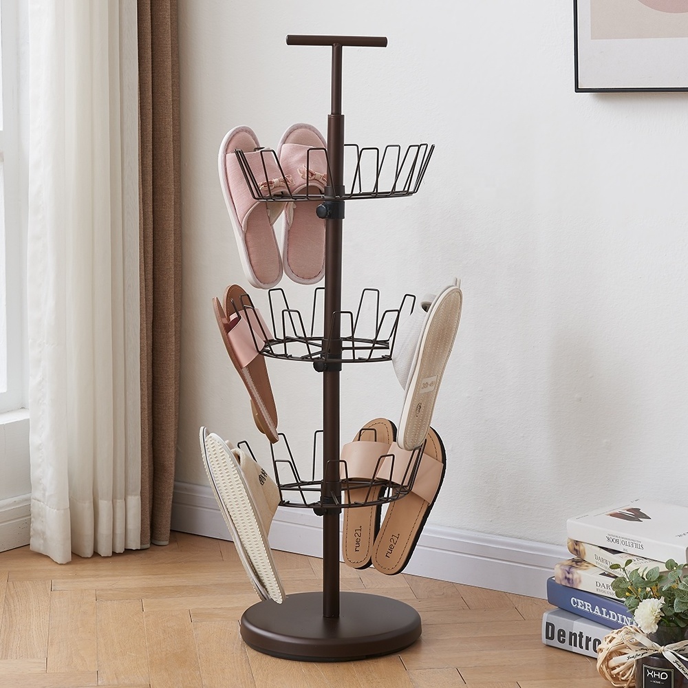 Wholesale Household Storage Furniture Manufacturer Living Room 3 Tier Revolving Shoe Rack