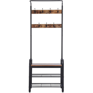 Home Storage Luxury Gold Clothing Rack With Black Wooden Standing Multi functional Standing Vertical Coat Racks