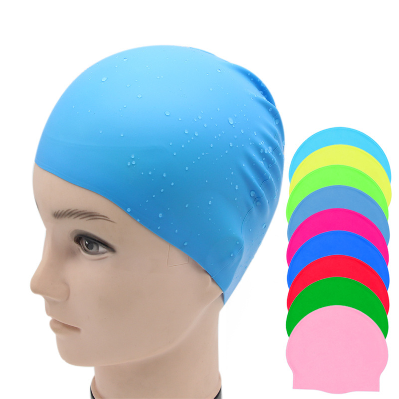 best custom screen printing logo fashuonal silicone swimming caps for long hair women high elasticity flower print swim cap