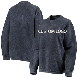 Wholesale Custom Logo corduroy sweatshirt  Women's Comfy Cord Lightweight  Vintage Pullover Crew neck Sweatshirt