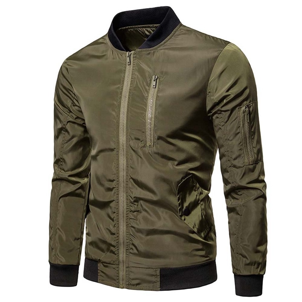 China factory custom Men's Bomber jackets with multi Pockets & Zip Up long sleeve winter Jackets