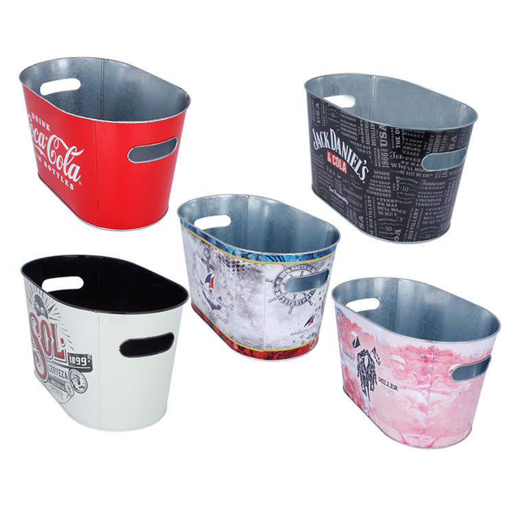 beer galvanized ice bucket tin 6L capacity suitable for 6-8 beer bottles