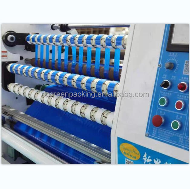 Transparent  clear adhesive BOPP sealing tape slitting rewinding machine