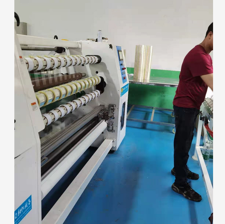 Transparent  clear adhesive BOPP sealing tape slitting rewinding machine