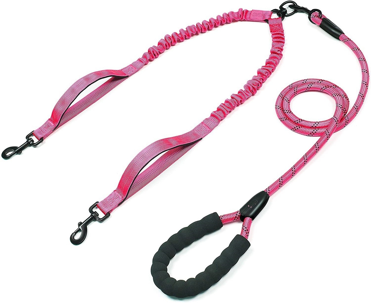 Multifunctional Wholesale Luxury Pull Two Double Head Nylon Reflective Handsfree Hands Free Waist Belt Running Pet Dog Leash